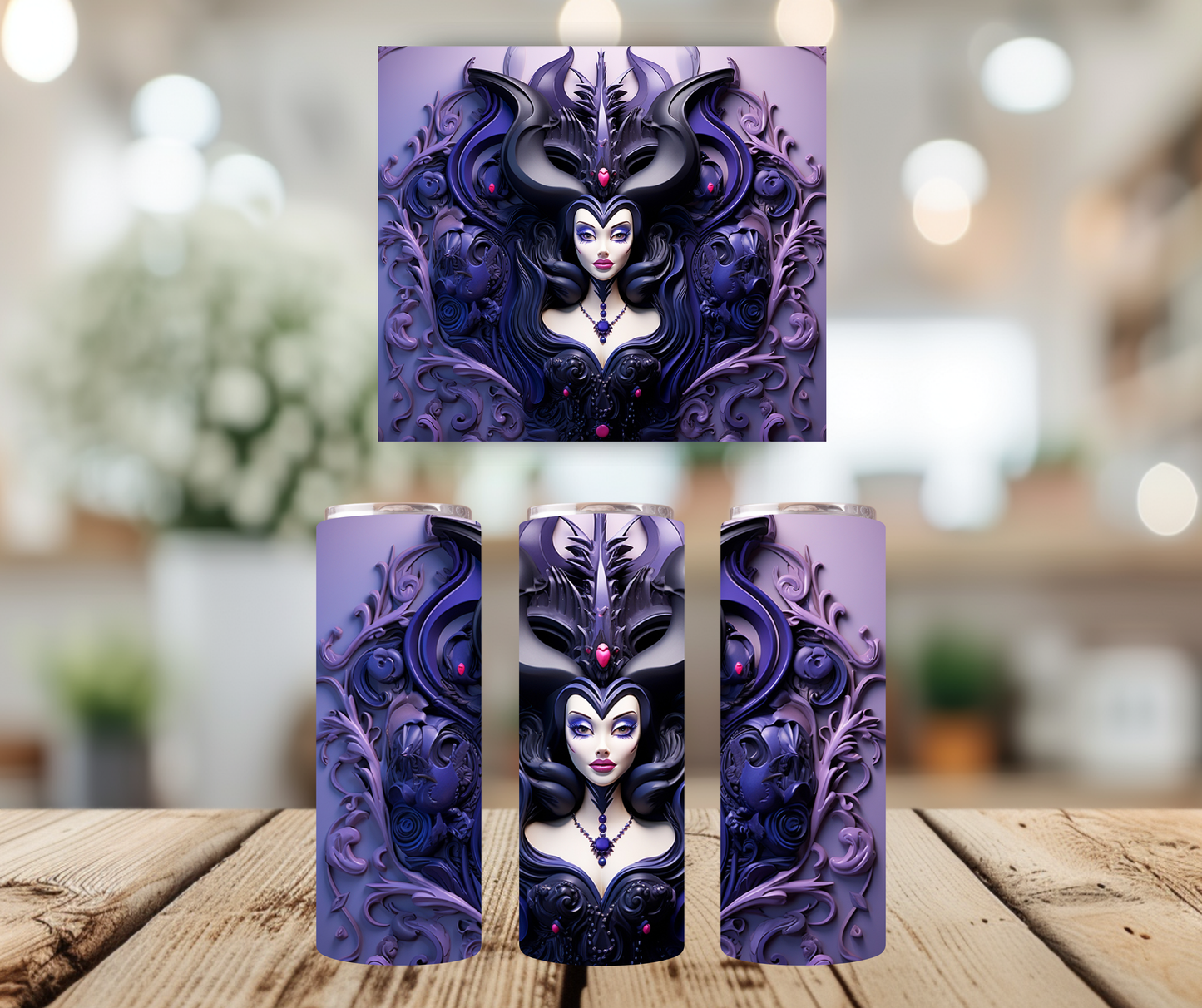 20oz Tumbler - Porcelain Maleficent