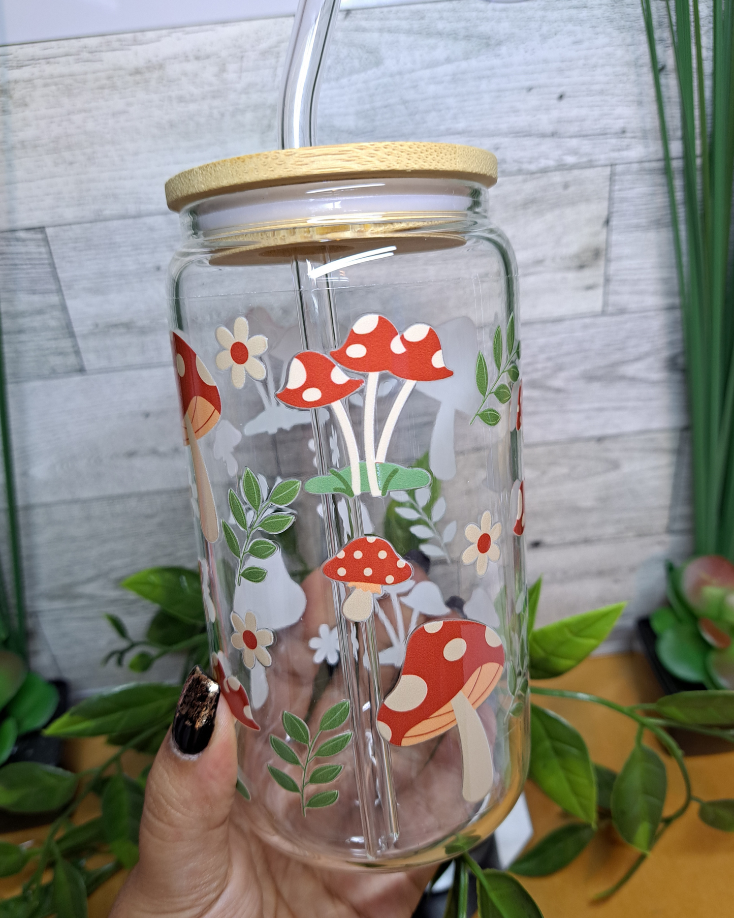 16oz Glass Libby - Mushrooms