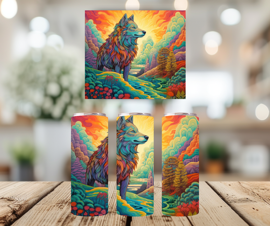 20oz Tumbler - Psychedelic Wolf