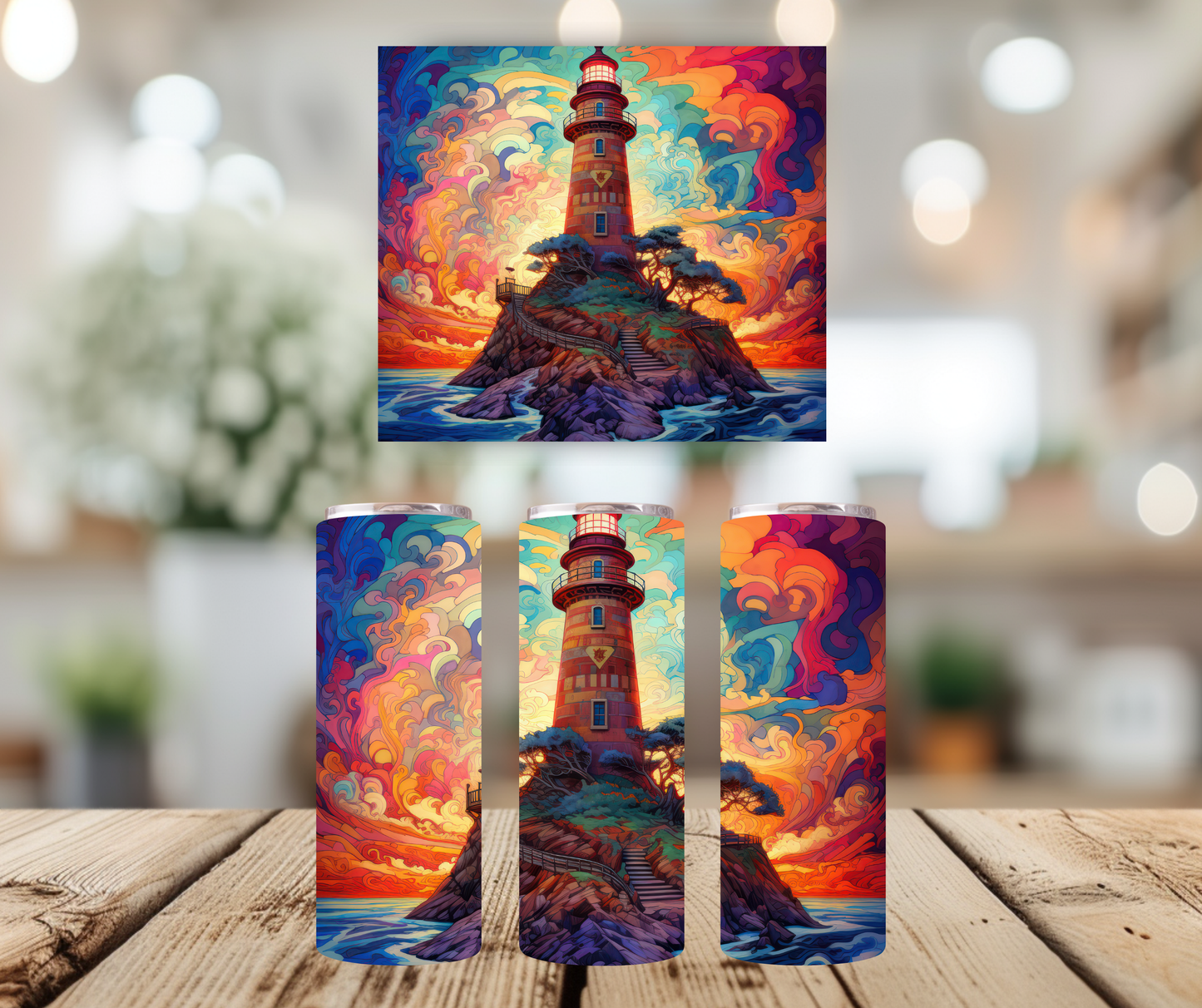 20oz Tumbler - Psychedelic Light House