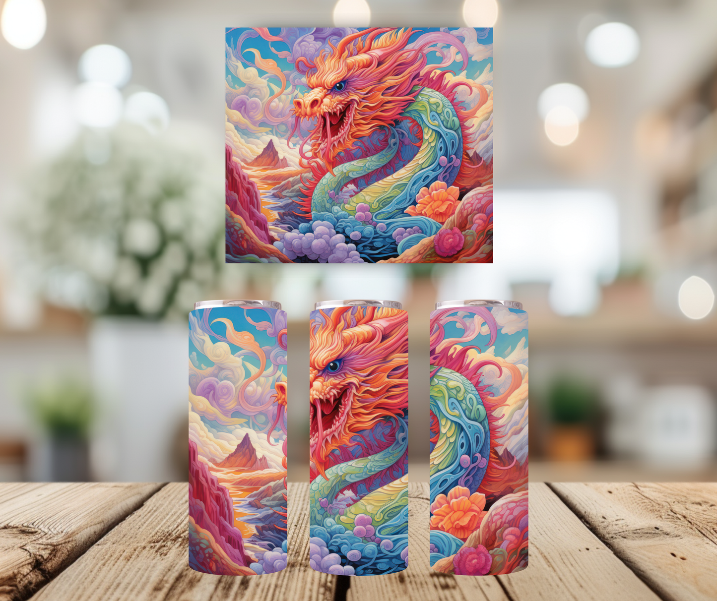 20oz Tumbler - Psychedelic Dragon