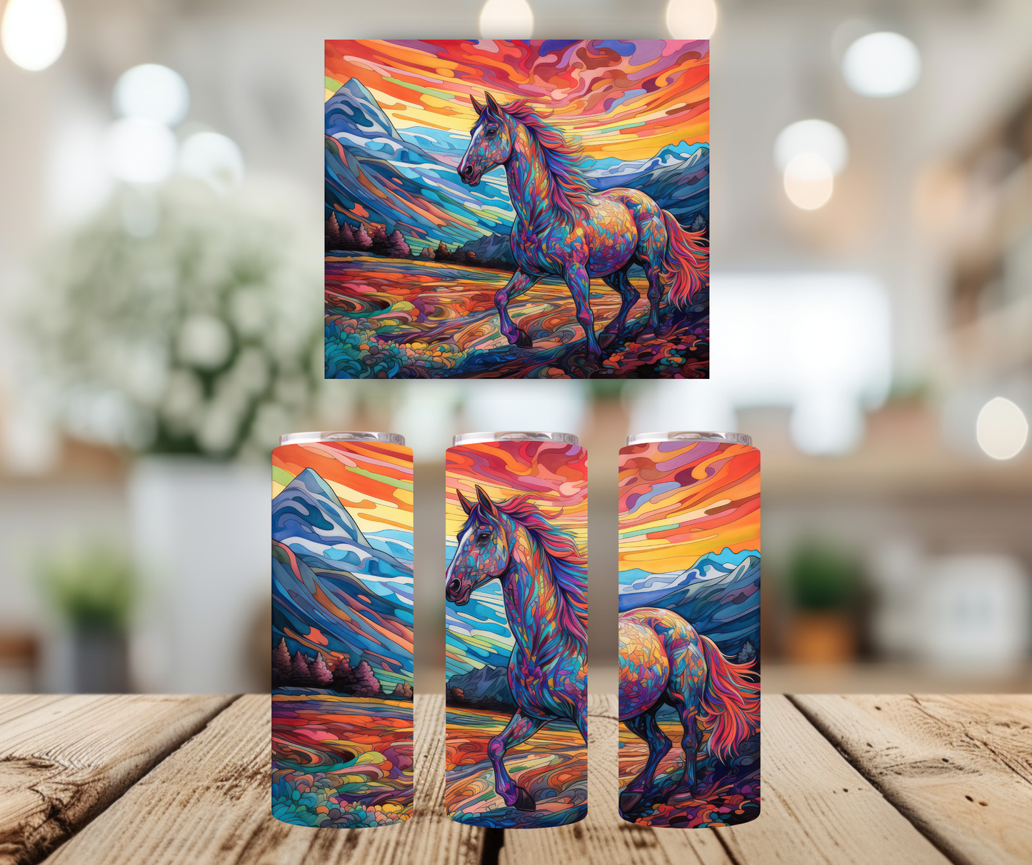 20oz Tumbler - Psychedelic Horse