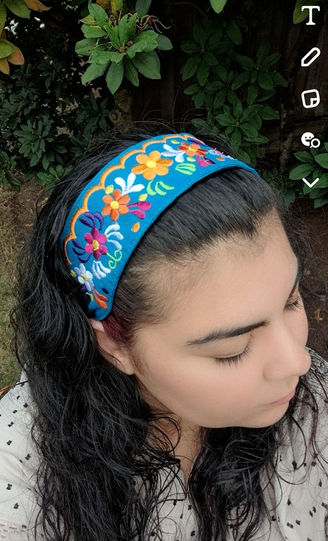 Light Blue Embroidered Headband