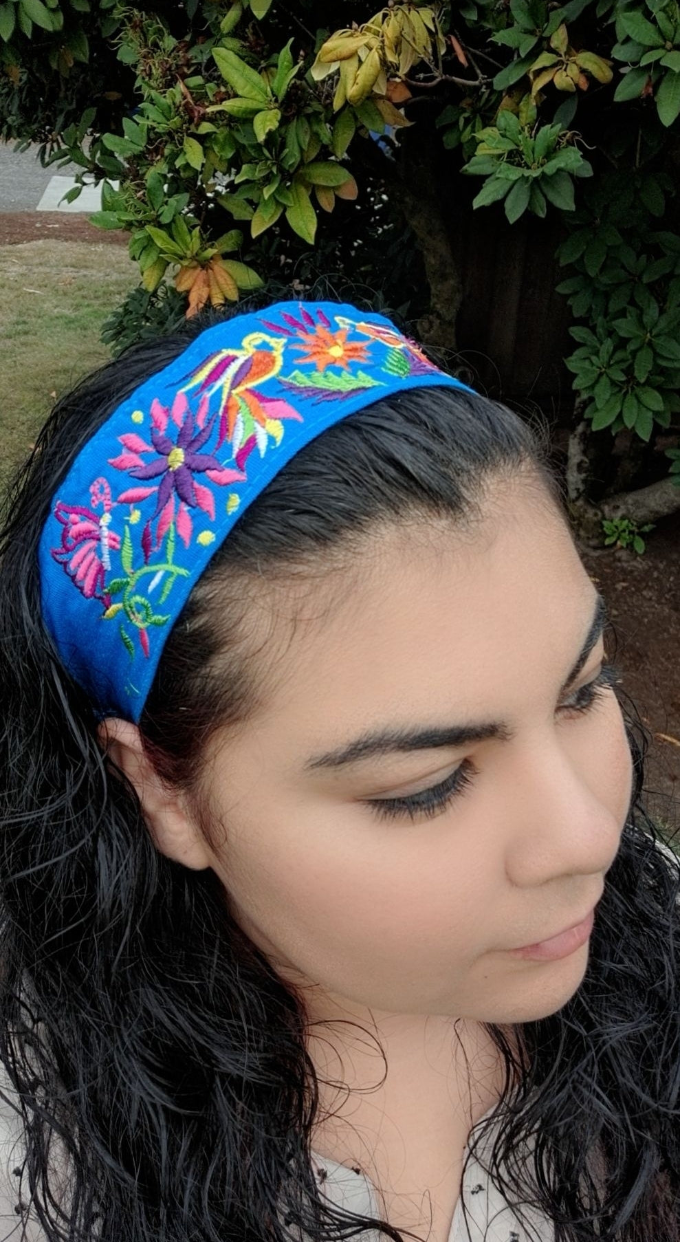 Blue Embroidered Headband