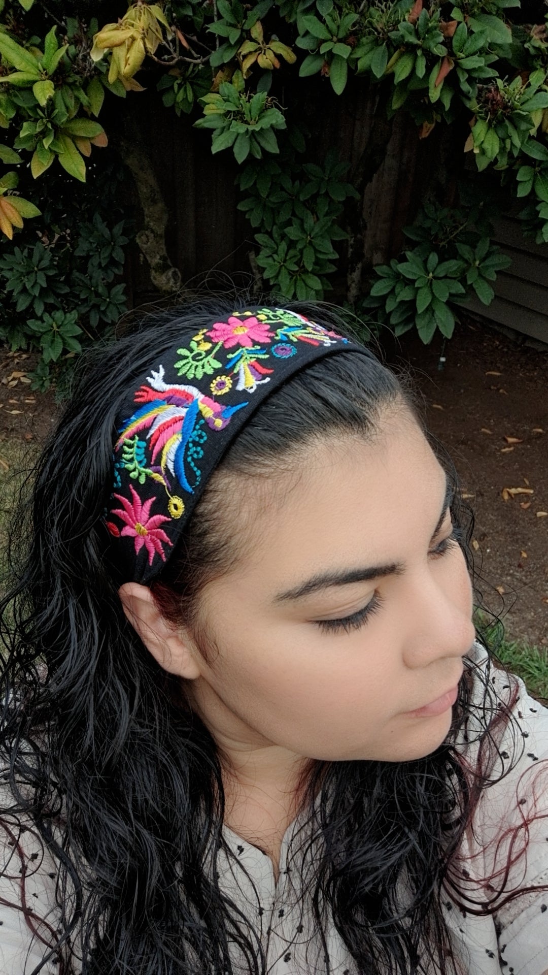 Black Embroidered Headband