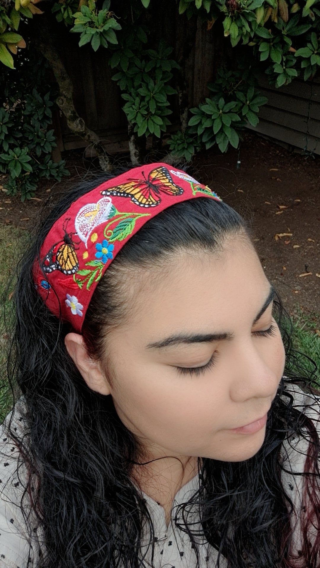 Red Embroidered Headband