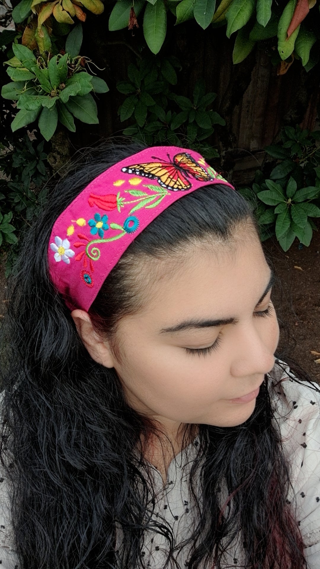 Pink Embroidered Headband